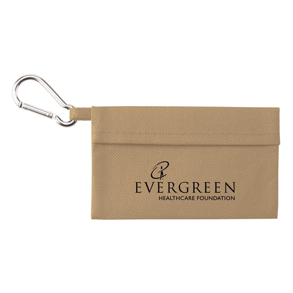 First aid kit with attached carabiner made of non-woven polypropylene containing... from ASI 52840 Evans Manufacturing