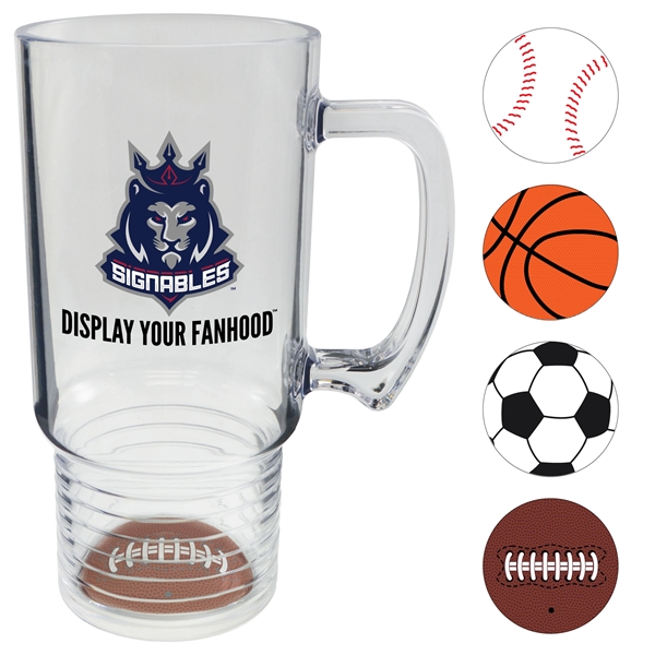Sport Tumblers and Handled Mug w/ 3D sports ball in the... from ASI 61952 Howw Mfg Co Inc / Howw USA