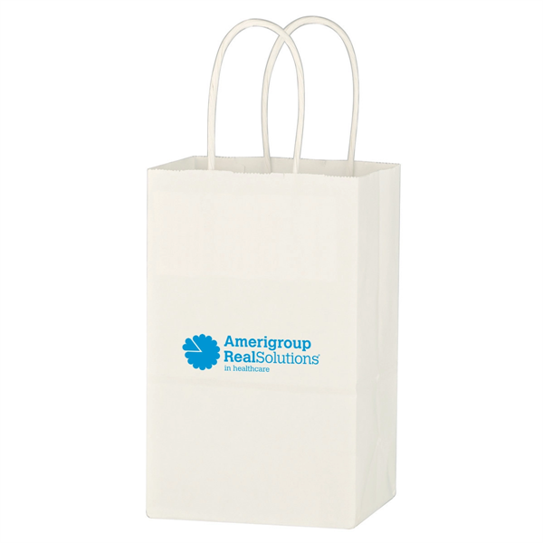5 1/4" x 8 1/4" shopping bag made from white Kraft... from ASI 61125 Hit Promotional Products / Hit®