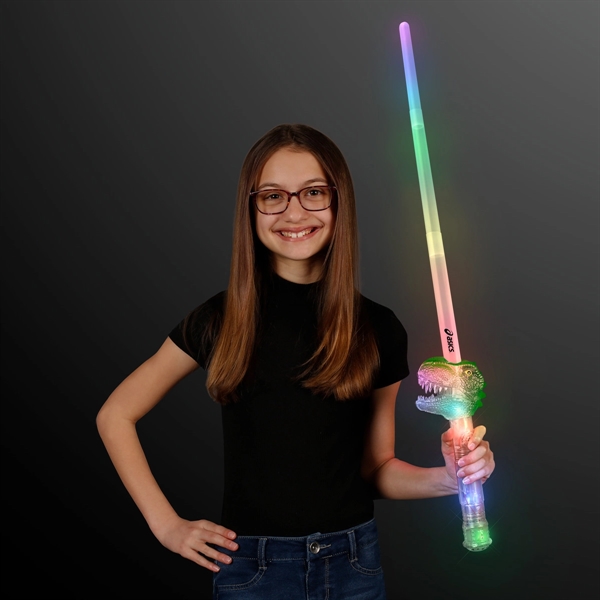 Light Up Dinosaur Expandable Sword Toy; Blank and Imprinted Pricing... from ASI 34194 ALightPromos