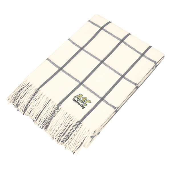 72" x 54" fringed throw blanket made of 100% acrylic available... from ASI 61125 Hit Promotional Products / Hit®