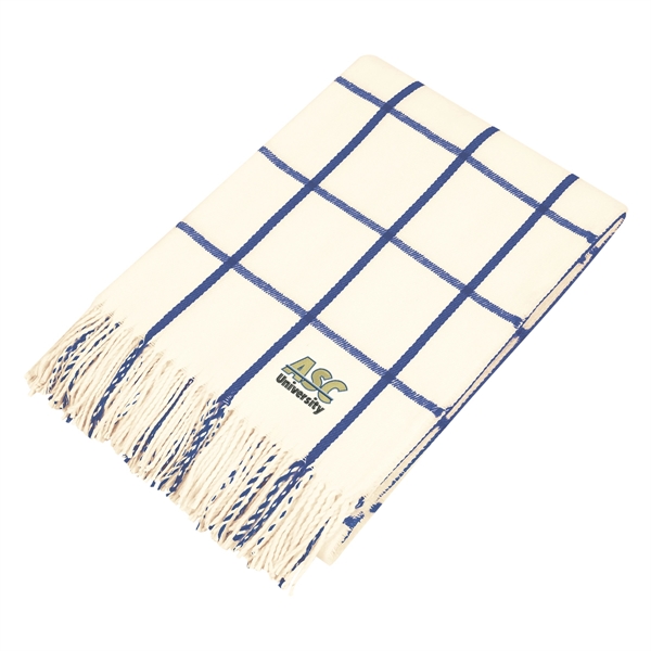 72" x 54" fringed throw blanket made of 100% acrylic available... from ASI 61125 Hit Promotional Products / Hit®