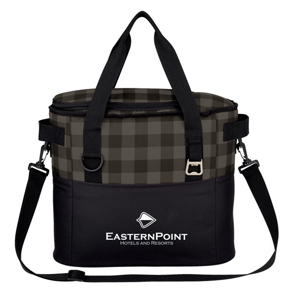 Polyester cooler bag with front pocket, adjustable shoulder strap, web carry... from ASI 61125 Hit Promotional Products / Hit®