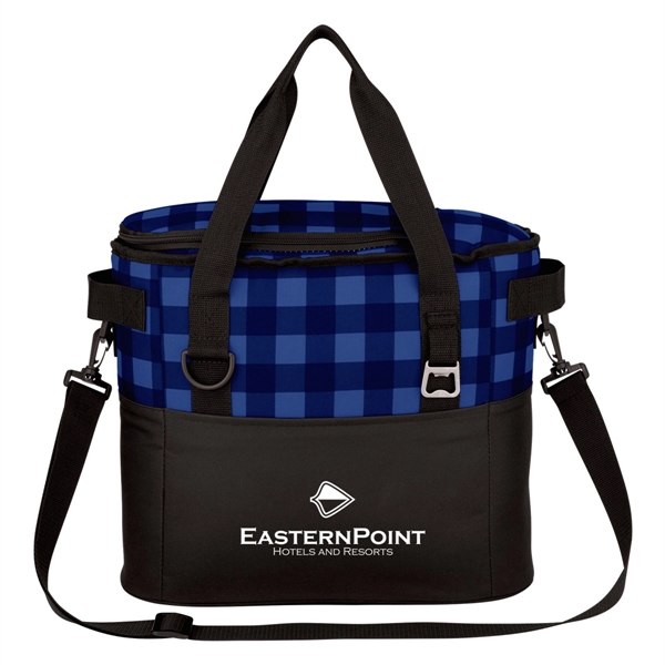 Polyester cooler bag with front pocket, adjustable shoulder strap, web carry... from ASI 61125 Hit Promotional Products / Hit®