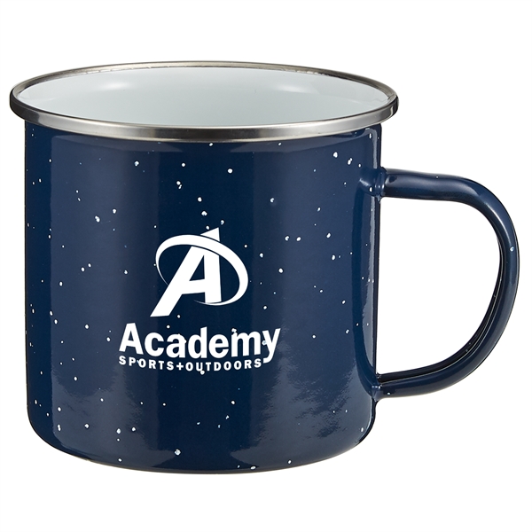 16 oz. camping mug with speckled exterior, white interior, stainless steel... from ASI 52840 Evans Manufacturing
