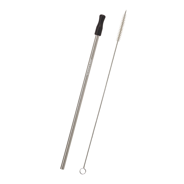 9" reusable stainless steel straw with a colored tip of your... from ASI 61125 Hit Promotional Products / Hit®
