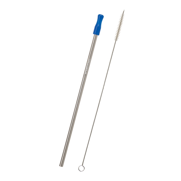 9" reusable stainless steel straw with a colored tip of your... from ASI 61125 Hit Promotional Products / Hit®