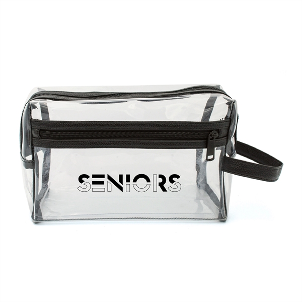 Clear Vinyl Toiletry Bag w/ Leatherette Accent... from ASI 39820 Opusline (Benmex)