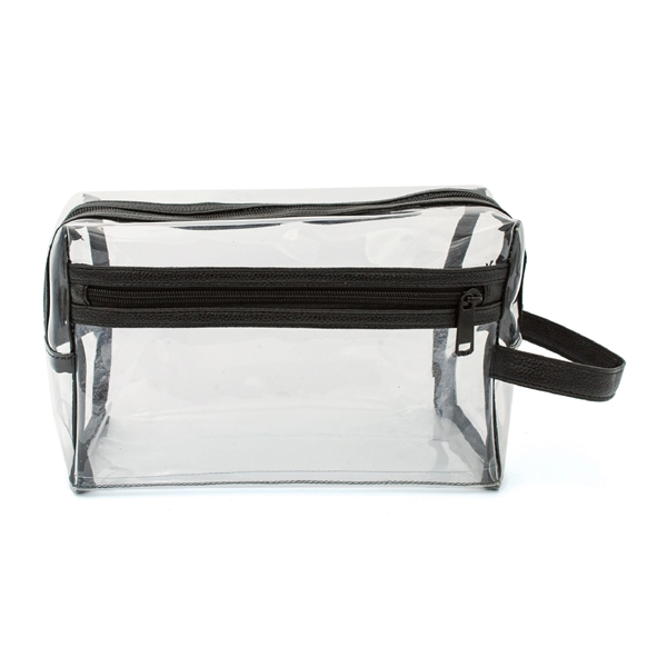 Clear Vinyl Toiletry Bag w/ Leatherette Accent... from ASI 39820 Opusline (Benmex)