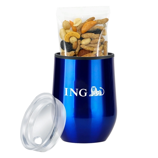 12 oz stainless steel dual wall wine tumbler with plastic liner,... from ASI 71685 Midnite Snax® / Promo Revolution