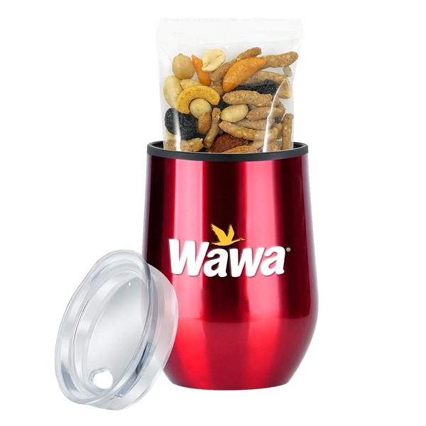 12 oz stainless steel dual wall wine tumbler with plastic liner,... from ASI 71685 Midnite Snax® / Promo Revolution