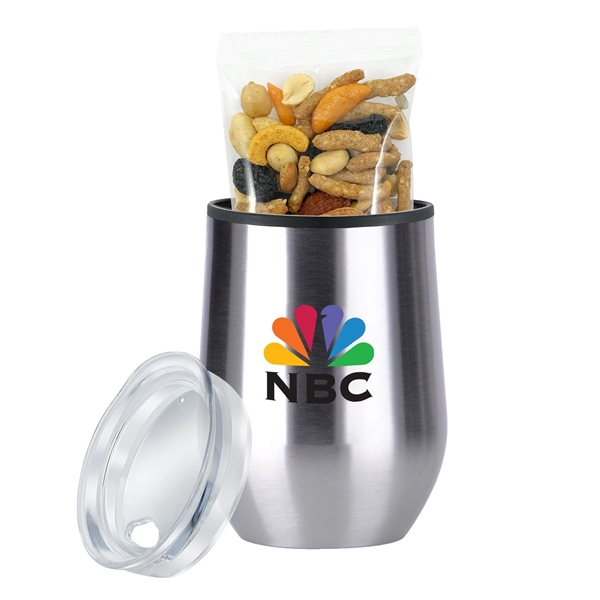 12 oz stainless steel dual wall wine tumbler with plastic liner,... from ASI 71685 Midnite Snax® / Promo Revolution