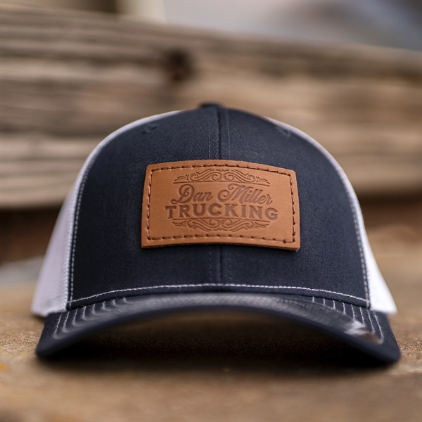 Richardson 112 Trucker Hats with Custom Debossed Leather Patch. Email us... from ASI 75126 Oowee Products
