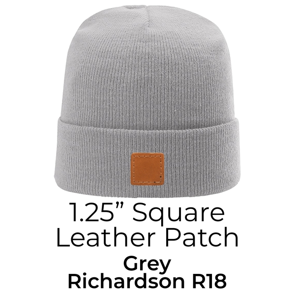 Richardson Brand Beanie with a Leather Patch... from ASI 75126 Oowee Products