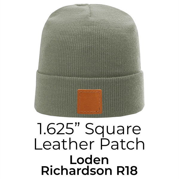 Richardson Brand Beanie with a Leather Patch... from ASI 75126 Oowee Products