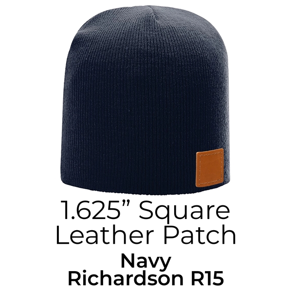 Richardson Brand Beanie with a Leather Patch... from ASI 75126 Oowee Products