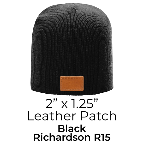 Richardson Brand Beanie with a Leather Patch... from ASI 75126 Oowee Products