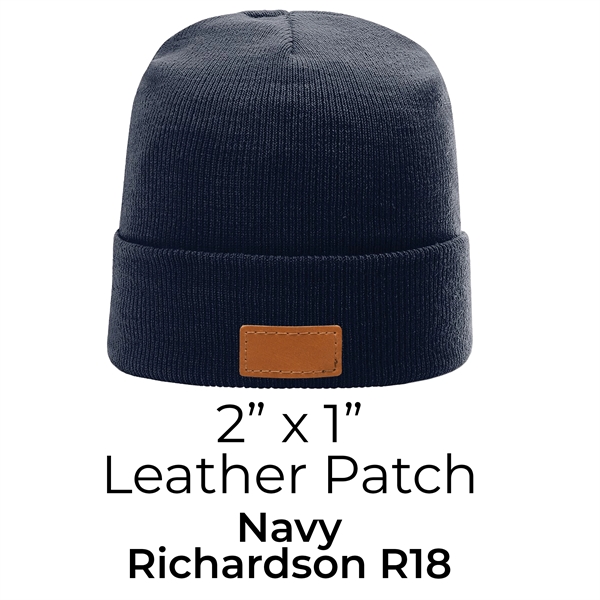 Richardson Brand Beanie with a Leather Patch... from ASI 75126 Oowee Products