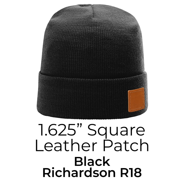 Richardson Brand Beanie with a Leather Patch... from ASI 75126 Oowee Products
