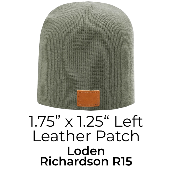 Richardson Brand Beanie with a Leather Patch... from ASI 75126 Oowee Products