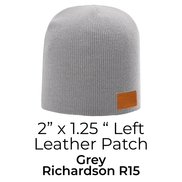 Richardson Brand Beanie with a Leather Patch... from ASI 75126 Oowee Products
