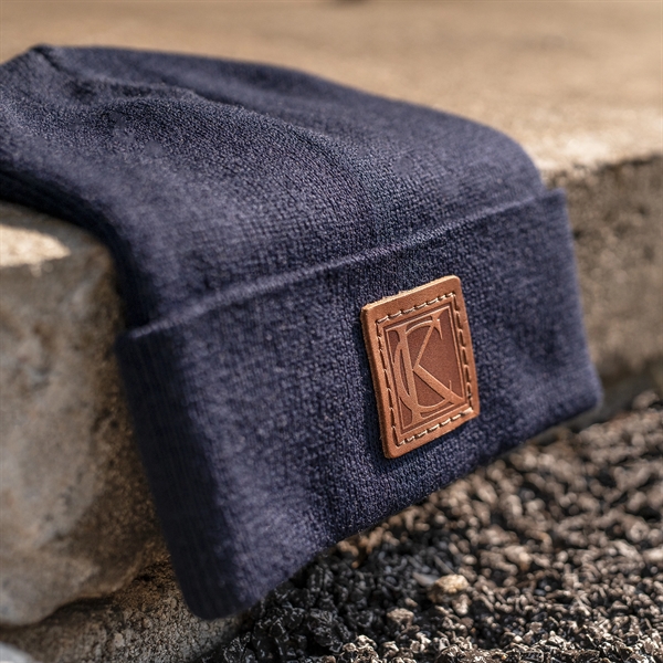Richardson Brand Beanie with a Leather Patch... from ASI 75126 Oowee Products