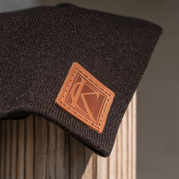 Richardson Brand Beanie with a Leather Patch... from ASI 75126 Oowee Products