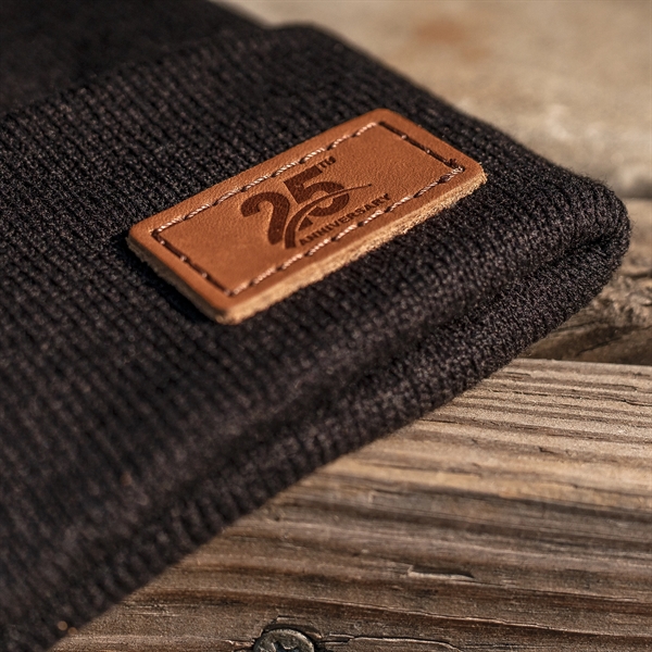Richardson Brand Beanie with a Leather Patch... from ASI 75126 Oowee Products