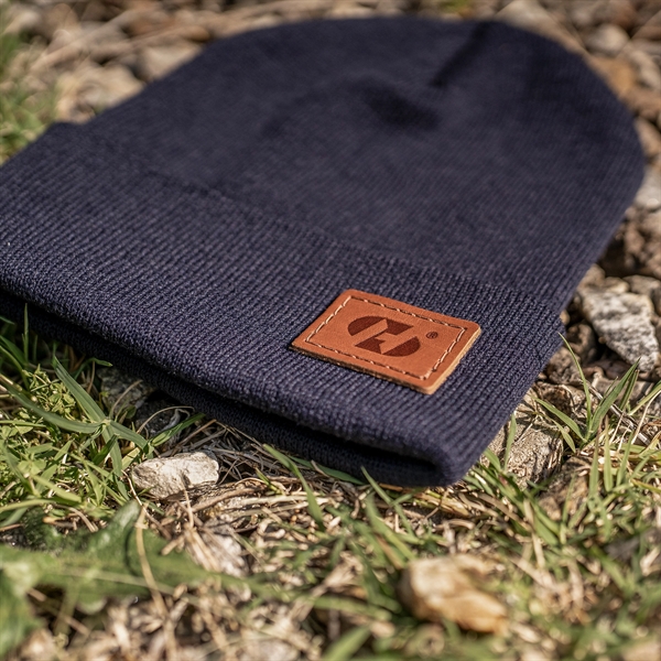Richardson Brand Beanie with a Leather Patch... from ASI 75126 Oowee Products