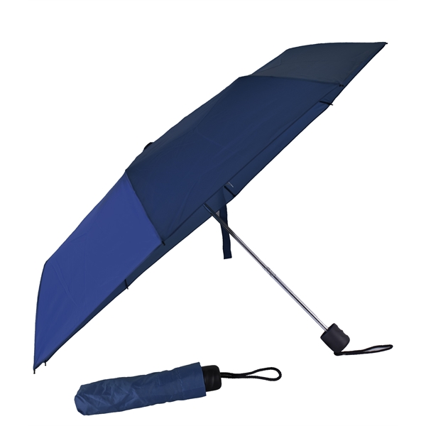 Mini folding umbrella with 42" arc, matching plastic handle, manual opening,... from ASI 76730 Peerless Umbrella Co Inc / Threads By Peerless