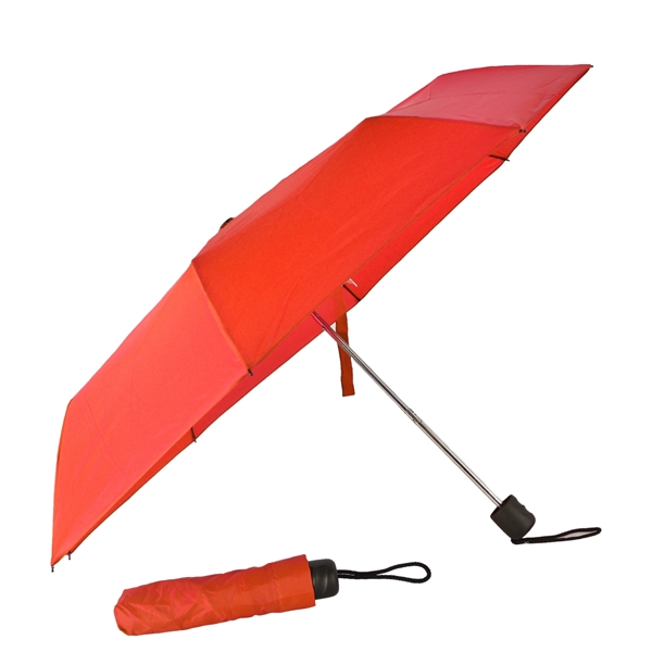 Mini folding umbrella with 42" arc, matching plastic handle, manual opening,... from ASI 76730 Peerless Umbrella Co Inc / Threads By Peerless