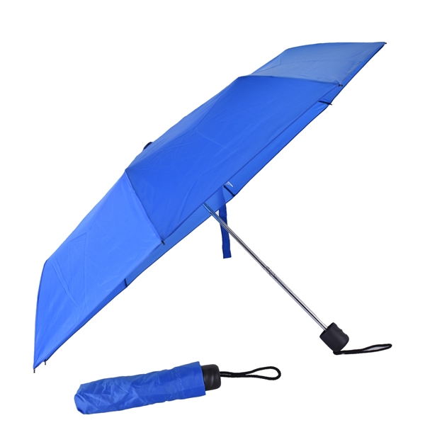Mini folding umbrella with 42" arc, matching plastic handle, manual opening,... from ASI 76730 Peerless Umbrella Co Inc / Threads By Peerless