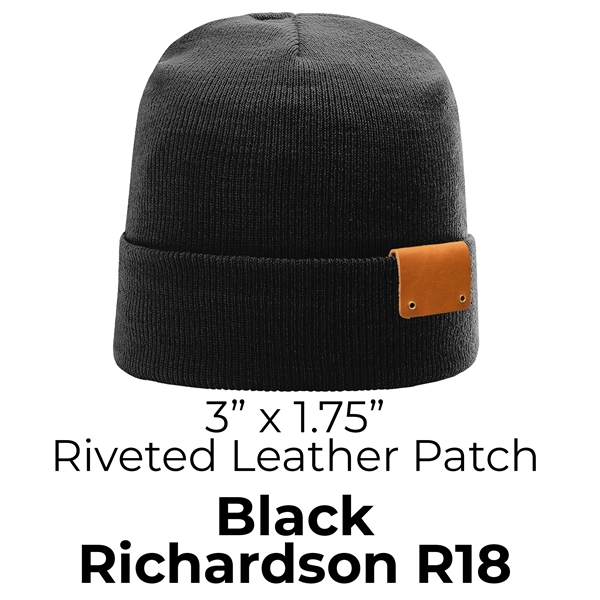 Genuine Leather Patch Beanie - Riveted... from ASI 75126 Oowee Products