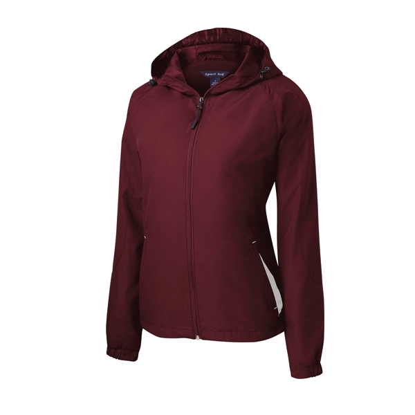 Sport-Tek Ladies Colorblock Hooded Raglan Jacket.... from ASI 84863 SanMar