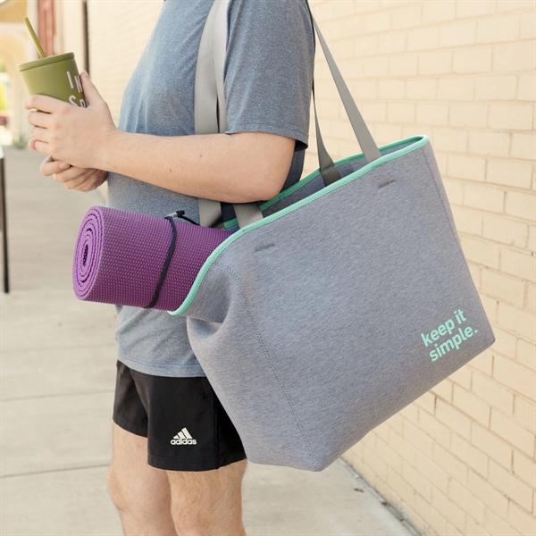 High-Quality Heathered Jersey Knit Neoprene Tote Bag... from ASI 74710 Numo / NUMO