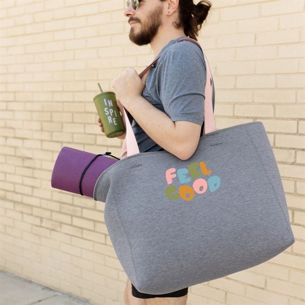 High-Quality Heathered Jersey Knit Neoprene Tote Bag... from ASI 74710 Numo / NUMO