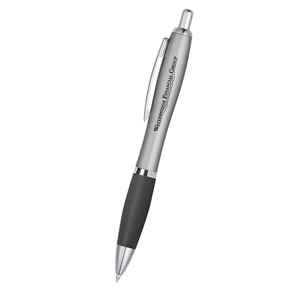Ballpoint pen with plunger action and rubberized grip.... from ASI 61125 Hit Promotional Products / Hit®