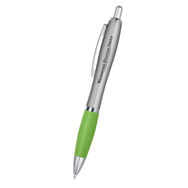 Ballpoint pen with plunger action and rubberized grip.... from ASI 61125 Hit Promotional Products / Hit®