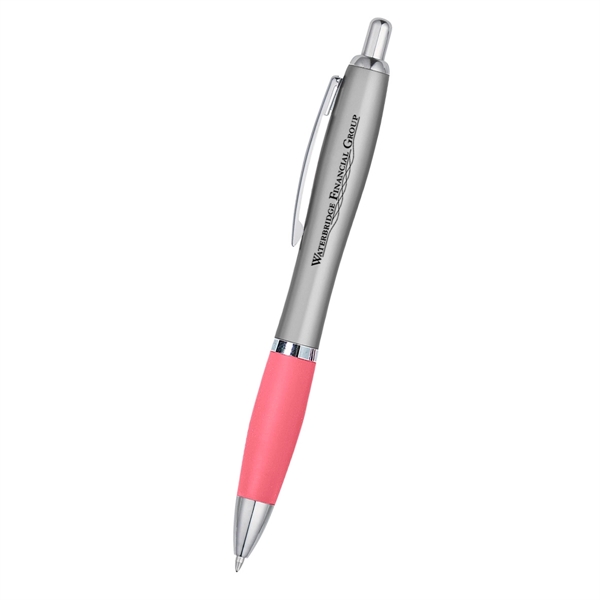 Ballpoint pen with plunger action and rubberized grip.... from ASI 61125 Hit Promotional Products / Hit®