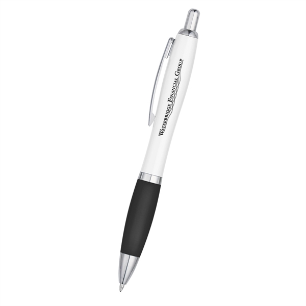 Ballpoint pen with plunger action and rubberized grip.... from ASI 61125 Hit Promotional Products / Hit®