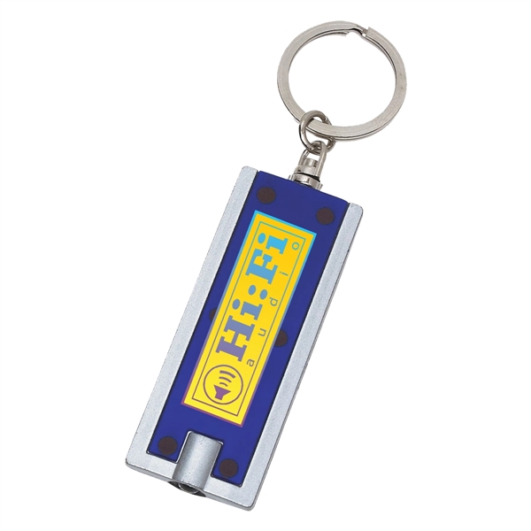 Rectangular LED keychain, batteries included, high power light beam.... from ASI 61125 Hit Promotional Products / Hit®