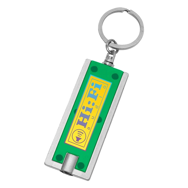 Rectangular LED keychain, batteries included, high power light beam.... from ASI 61125 Hit Promotional Products / Hit®
