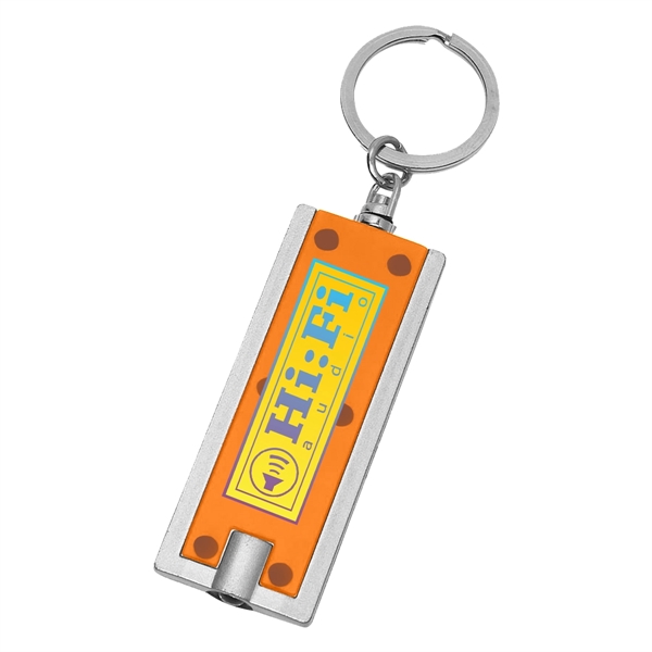Rectangular LED keychain, batteries included, high power light beam.... from ASI 61125 Hit Promotional Products / Hit®