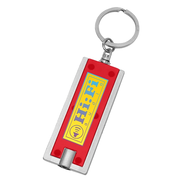 Rectangular LED keychain, batteries included, high power light beam.... from ASI 61125 Hit Promotional Products / Hit®