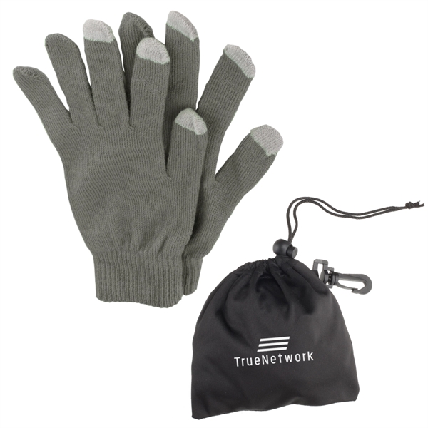 Touch screen gloves in pouch. Use your touch screen devices without... from ASI 61125 Hit Promotional Products / Hit®