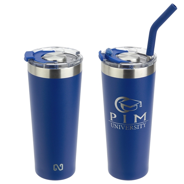 Stainless Steel Double-wall Tumbler with Straw... from ASI 36730 Ariel Premium Supply Inc