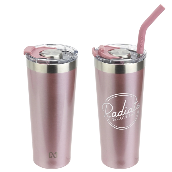 Stainless Steel Double-wall Tumbler with Straw... from ASI 36730 Ariel Premium Supply Inc