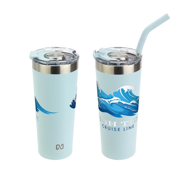 Stainless Steel Double-wall Tumbler with Straw... from ASI 36730 Ariel Premium Supply Inc