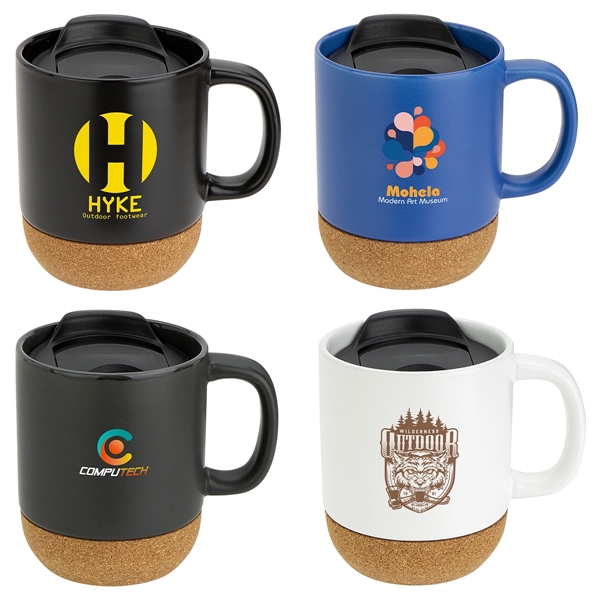 12 oz Ceramic Mug with Cork Base... from ASI 36730 Ariel Premium Supply Inc