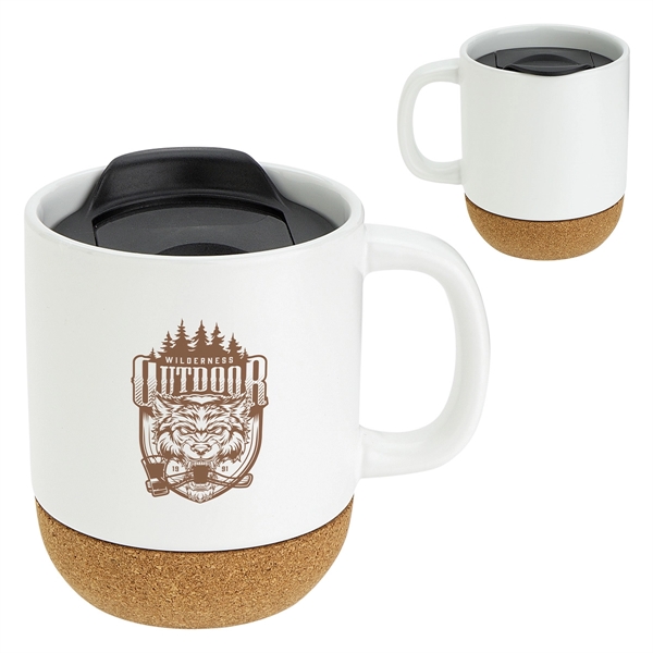 12 oz Ceramic Mug with Cork Base... from ASI 36730 Ariel Premium Supply Inc